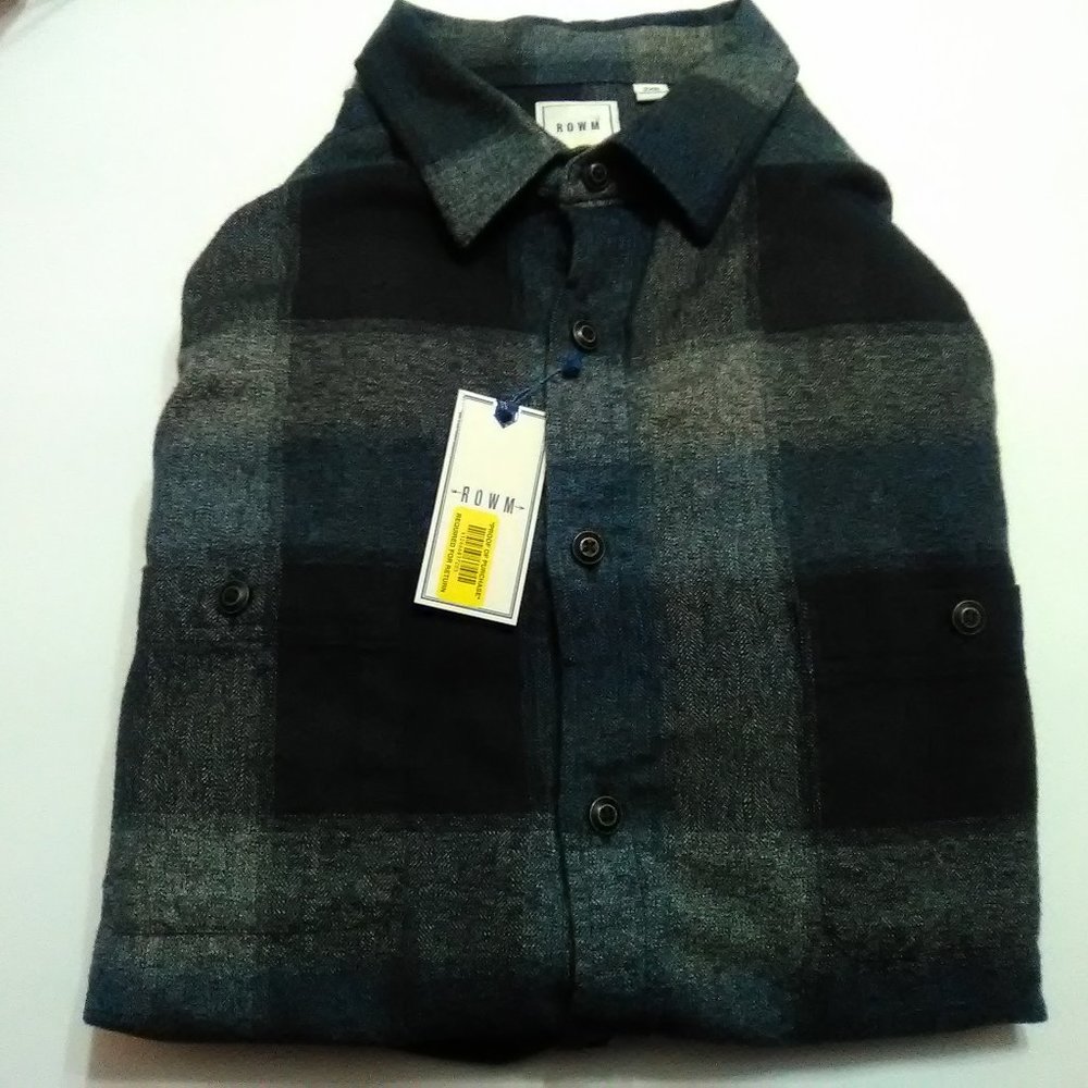 Mens Rowm Plaid Long Sleeve Collar Shirt